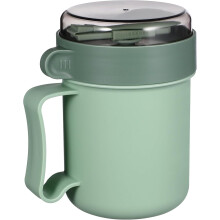 Mug à soupe micro-ondable avec couvercle et cuillère, tasse de voyage portable pour flocons d'avoine, idéale pour le bureau, l'école ou les
