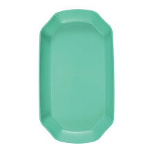 Plateau octogonal en plastique 29 x 16 x 4 cm, compatible lave-vaisselle, turquoise, pour restaurants/fast-foods/cafétérias