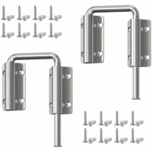Schuifdeurslot met lus, aluminium sluiting, 90/180, zilverkleurig, 2 stuks