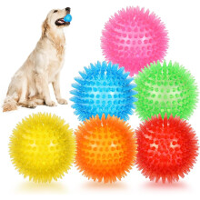 6-delers 3,5" pipende hundelekeballer – flytende, slitesterke, interaktive og slipende leker, kompatible med mellomstore/store hunder