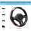 Capa de volante de couro elástico antiderrapante de 15 polegadas, respirável e esportiva, compatível com a maioria dos carros (preta) 2