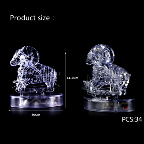 Παζλ Crystal3D με πολύχρωμο φωτισμό, φιλικό προς το περιβάλλον, λειτουργεί με 2