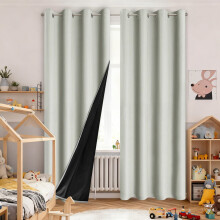 2 Panels Grommet Blackout Curtain for Living Room Doorway, Light Blocking Drapes, Thermal Insulated, Noise Reduction, 20 Inches Wide x 51 Inches Long