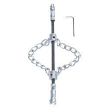 Multiple Purpose Drain Unclogging Chain Tool Flexible Shaft Design With Interchangeable Heads For Various Pipe Diameters