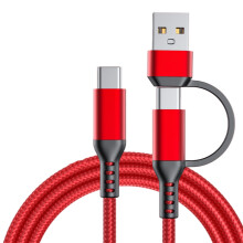 Cabo USB-C de carregamento rápido de 60 W para celulares, cabo de carregamento trançado em nylon, cabo de dados com ampla compatibilidade, 1 m