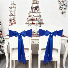 Weihnachtsschleife Stuhlschleife Blau Polyester Stretch Dekoration