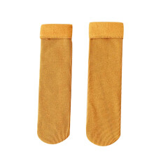 Dames comfortabele pluche sokken voor thuis, extra dik en antislip voor de winter, geel.