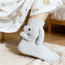 Calzini 3D a maglia con motivo animale, lavorati a mano all'uncinetto, in cotone a doppio strato, antiscivolo, pantofole calde e morbide per bambini