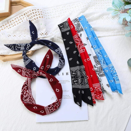 6-Count Floral Wire Headwraps Μαλακά βαμβακερά ελαφριά κεφαλόδεσμοι για γυναίκες κορίτσια 2