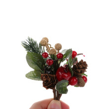 75 Teilige Rote Weihnachts Beeren- und Tannen Zapfen Picks mit Stech Palmen Zweigen für Das Blumen Handwerk mit Feiertags Blumen Dekor