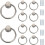 PILYON Drawer Pulls 10 Pack Ring Black Hanging Ring Drawer Ring Single Hole Pull Ring Cabinet Door Handle Large Silver 1