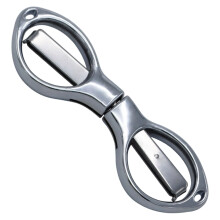 Safety Foldable Mini Scissors 3.4"x1", Portable for DIY, Home, Office, Camping, Fishing, Badge Reel – Silver