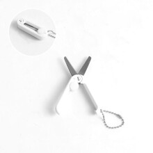 Foldable Mini Scissors with Keychain, Safe Telescopic Design, DIY Crafting Scissors, compatible with Sharp Scissors, Purple, 0.7x1.85"