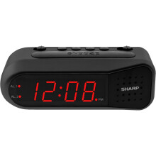 Digital Alarm Clock – Black Case, Red LEDs, Ascending Alarm, Dual Alarm, Battery Backup, Easy Operation
