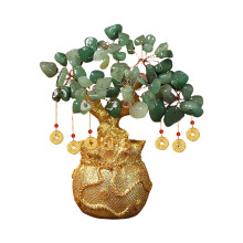 Artificial Gemstone Tree with Decorative Pot Handmade Crystal Stone Bonsai Ornament for Home Office Desk Decoration