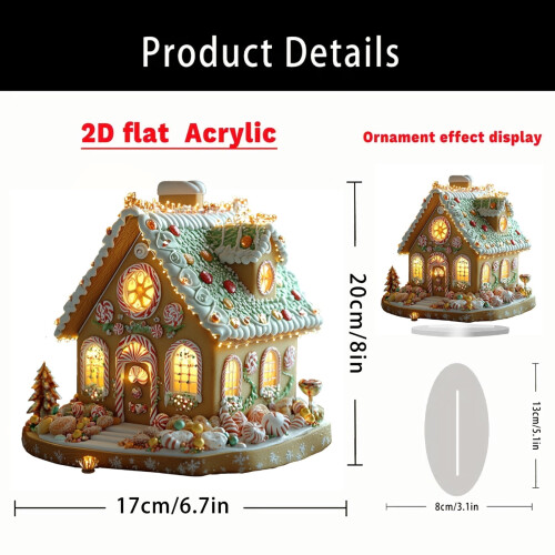 Enfeite de casa de gengibre britânica com luzes LED 2