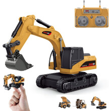 1:64 Premium Alloy Mini RC Construction Set – Forklift, Excavator & Dump Truck