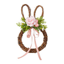 Húsvéti nyuszi fül rattan koszorú 26,5 cm