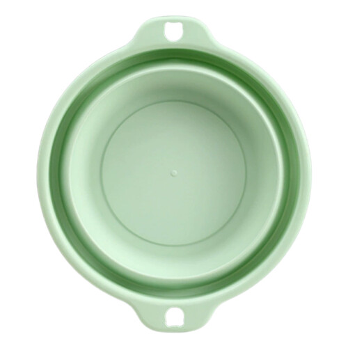 Bacia dobrável de plástico verde pequena
