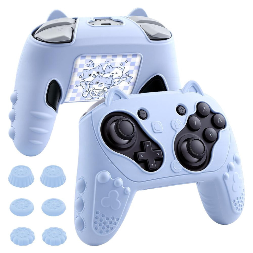 Silicone Protective Case For Switch2 Pro Controller, Anti-Slip Cover With 2 Thumb Grips & 2 Stickers Â Skin-Friendly 9422877363605