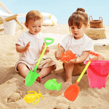 Strandspielzeug, 6-teiliges Sandspielzeug-Set für Kleinkinder von 3-10 Jahren, inklusive Schaufeln, Eimer und Sandförmchen – alles für den