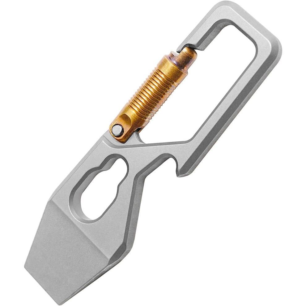 A236 Mini Pry Bar Bottle Opener, Tc4 Titanium Edc Outdoor Tools, Keychain Carry Small Prybar Crowbar Hex Wrench, Ruler, Multifunction Camping Gear 9422877364374