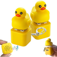 Frog Croaking Keychain with LED & Sound – Rechargeable Croak/Quack Button, Portable Fidget Toy for Stress Relief