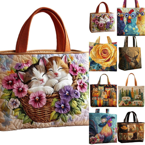 Γυναικεία τσάντα tote vintage με animal print, μεγάλης χωρητικότητας