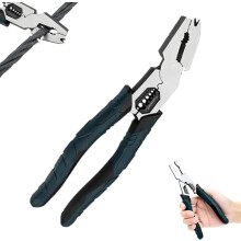 9-in-1 Industrial Cutting Pliers: Nail Puller, Wire Cutter/Stripper/Crimper—Compound Leverage Design, Compatible with Home Repair