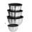 Stainless Steel Baking Bowls, Large Capacity, Non-Slip, Stackable, Multi-Functional for Kitchen 4Pcs 5