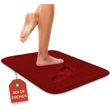Tapete de banho de espuma viscoelástica vermelho, 76 cm x 51 cm