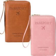 Rowgins Multi-Functional Passport Wallet – Slim Leather Travel Wallet for Passports, Cards, Tickets & Cash, Compatible with All Standard Sizes