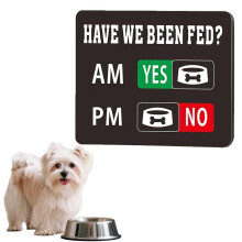 Panneau de rappel pour nourrir le chien avec aimant réversible AM/PM