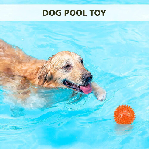 Conjunto de 6 bolas de brinquedo para cães de 8,9 cm (3,5") com apito – Flutuantes, duráveis, interativas e com função de triturar, 1