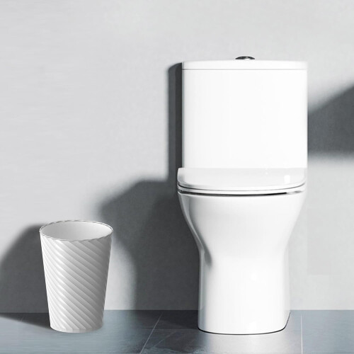 1.8-Gallon Round Bathroom Trash Can – White, 8-Pack 1