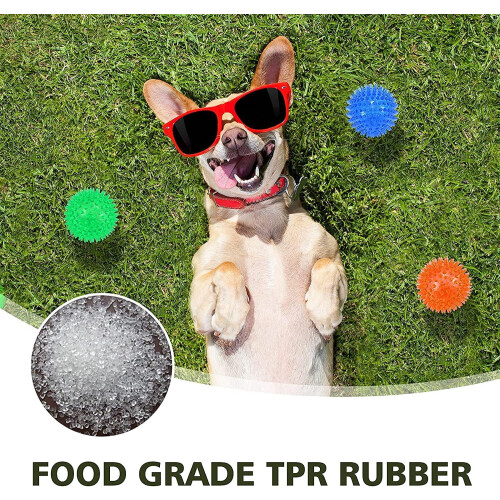 Conjunto de 6 bolas de brinquedo para cães de 8,9 cm (3,5") com apito – Flutuantes, duráveis, interativas e com função de triturar, 2