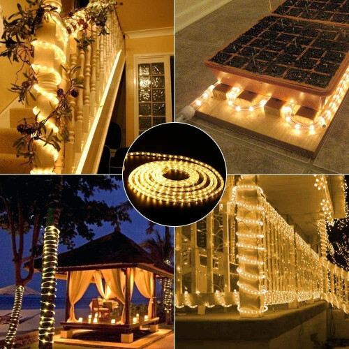 Φώτα LED από σχοινί 100 ποδιών - Αδιάβροχα με 4 λειτουργίες, ιδανικά για Cinco de Mayo, 1