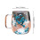 Doppelwandiger Glasbecher mit Henkel, 450 ml, Blumenmuster 3
