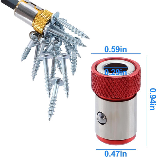 Magnetiske skrutrekkerbitsringer 3 stk. universelle sekskantbits 1