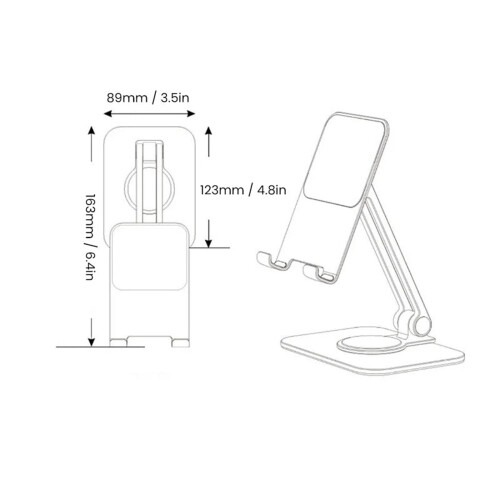 Jacenvly Deluxe 360 Rotating Phone and Tablet Holder for 2