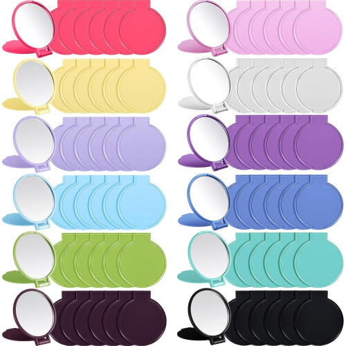 Miroir de poche rond pliant vintage (12 pièces) 2