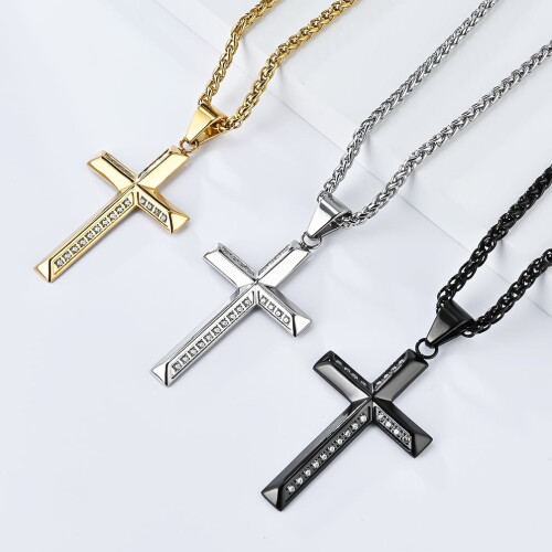 Colier cruce din argint 925 cu zirconiu 2
