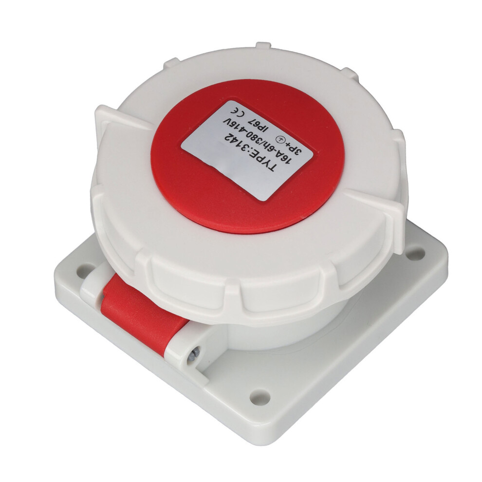 Concealed 3 Phase 4 Pin IP67 Socket 16A 380V