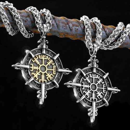 Κολιέ Viking Compass για άνδρες και γυναίκες – Μενταγιόν Vegvisir από ανοξείδωτο ατσάλι 1