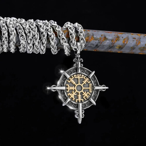 Κολιέ Viking Compass για άνδρες και γυναίκες – Μενταγιόν Vegvisir από ανοξείδωτο ατσάλι 2