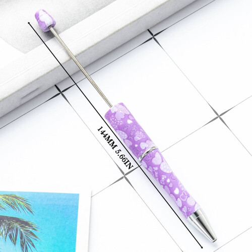 Caneta de plástico com contas, canetas de escritório, 1 unidade, multicolorida 2