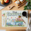 Set van 4 placemats met turquoise konijn en tulp. 2