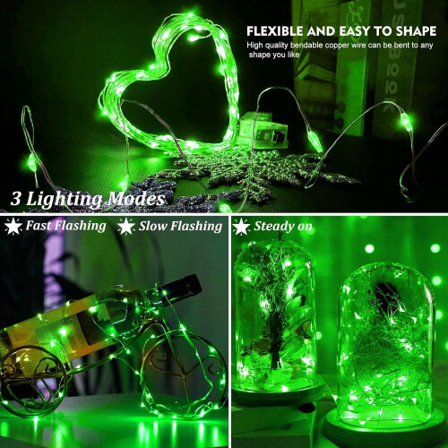 NestE24-Pack LED Φώτα Νεράιδας, Λειτουργούν με Μπαταρία 7ft, Αδιάβροχα, 20 LED Φώτα 1