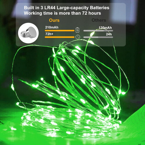 NestE LED fairy lights green 7ft 12-pack 20 LED 2