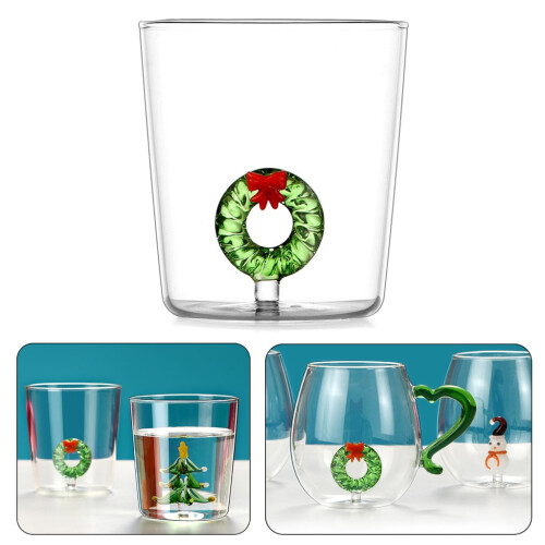 Julmugg i glas, 3D-julkrans, 350 ml 1